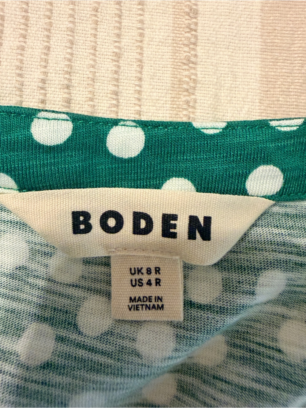 Boden Green Polka Dot Fit & Flare Dress Size 4 - Picture 4 of 9